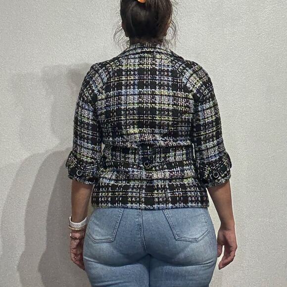 Grace Elements Black Tweed Jacket Sz 8P - Picture 9 of 11